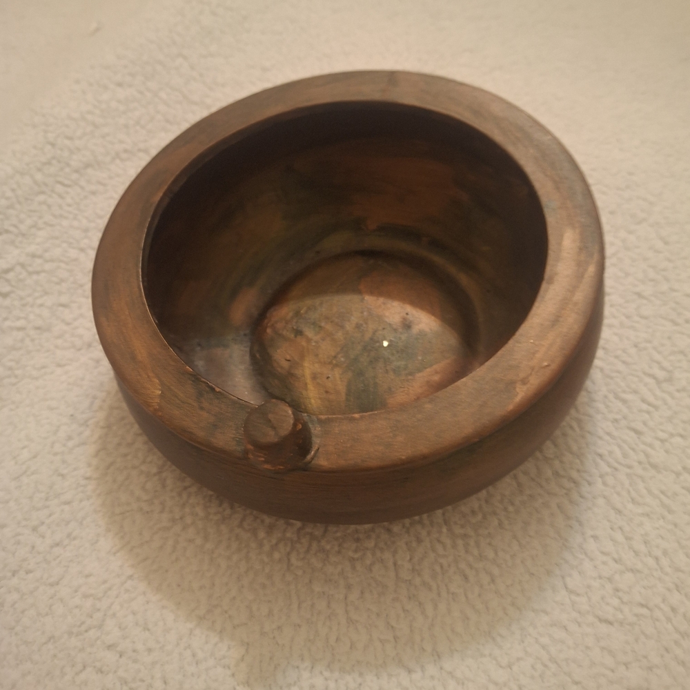 Rustic Copper Bowl with Handle - Picture 3 of 4